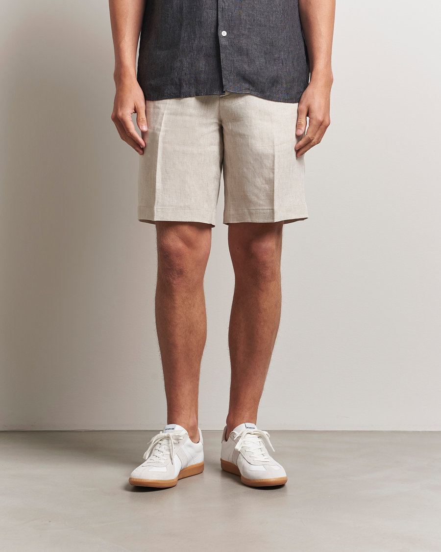 J.Lindeberg Brady Drape Linen Shorts Moonbeam