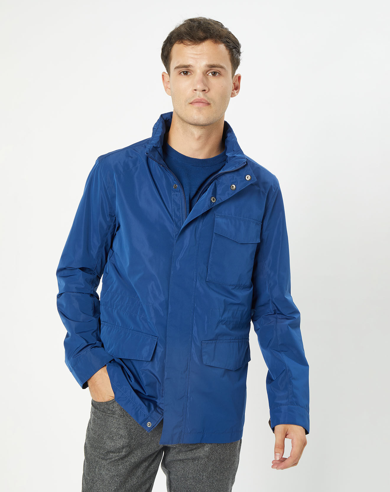 Hackett London Parka légère bleue