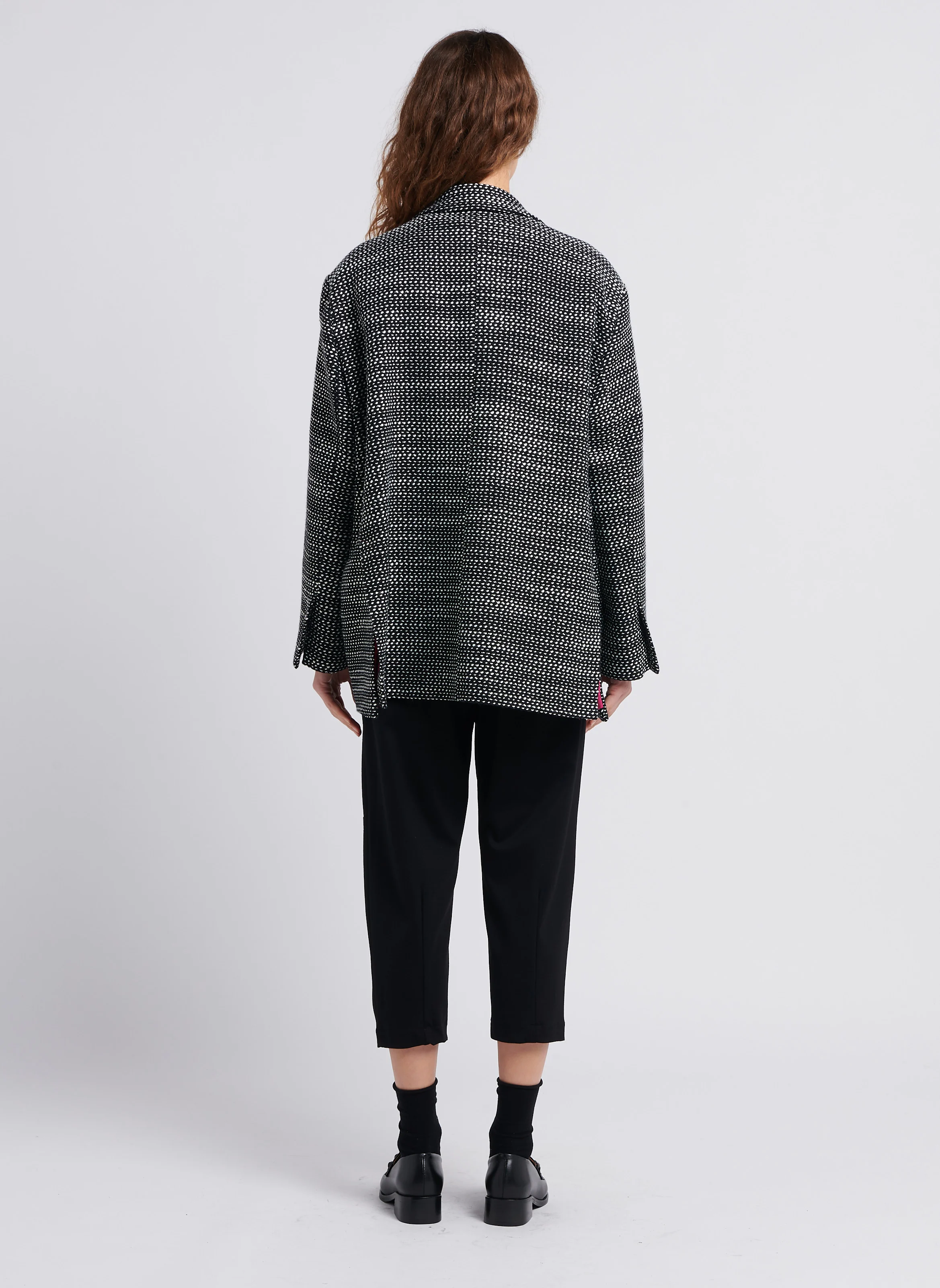 Blazer oversize en coton mélangé| Noir