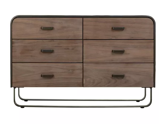Commode en bois et métal noir 120x40x78,5