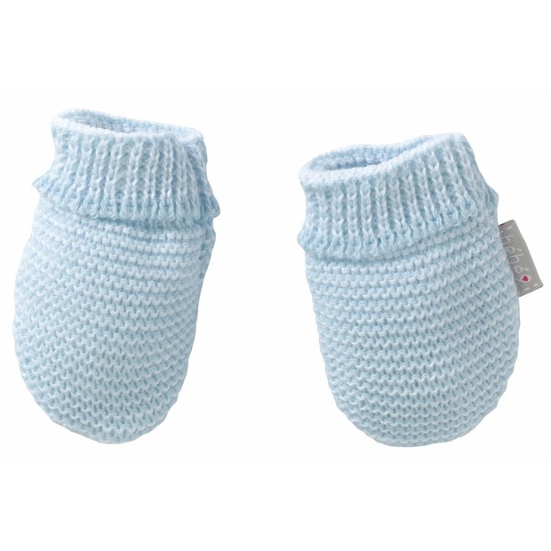 Moufles maille bleu pascal naissance - BEBE9 CREATION