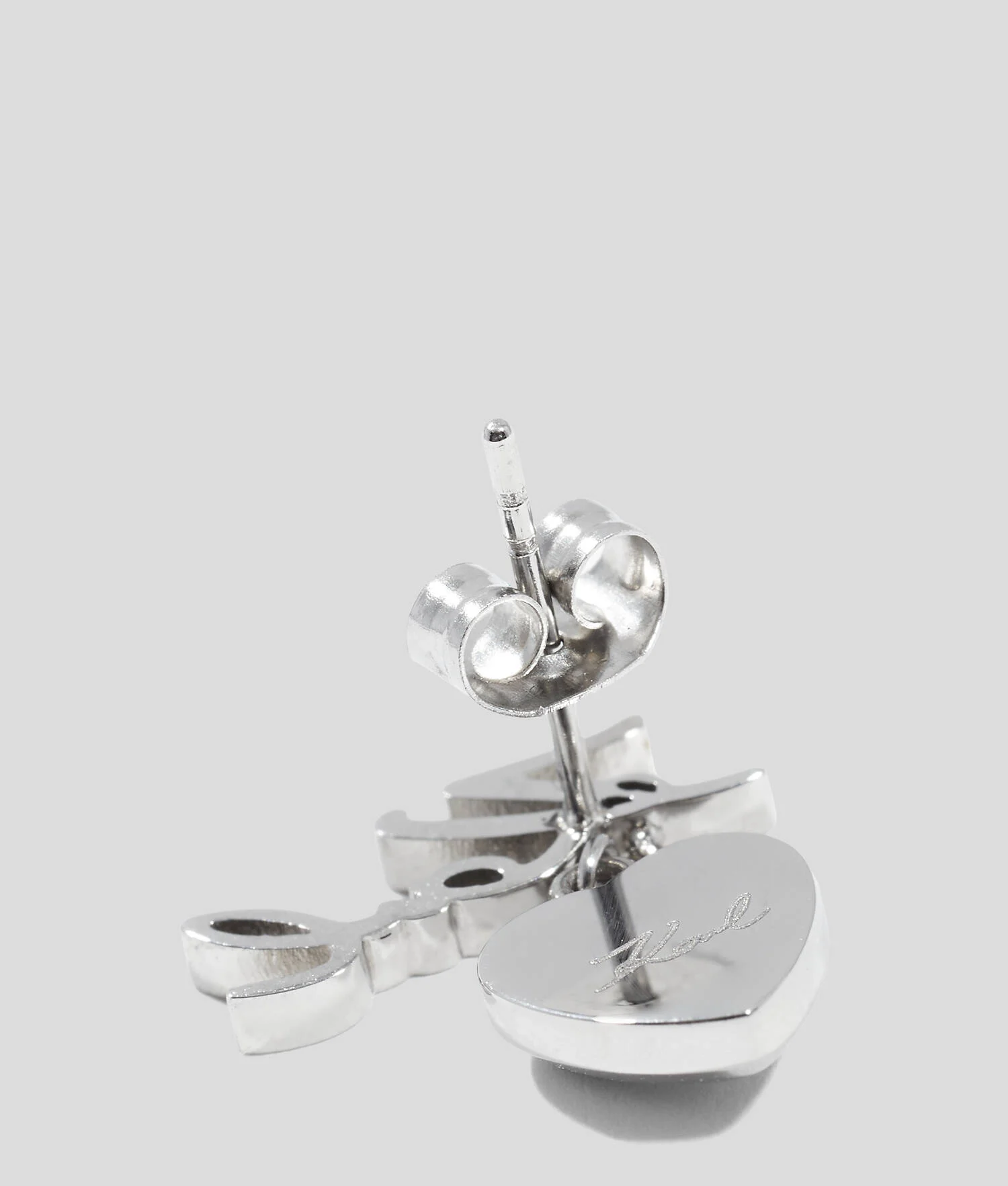 Boucle d'oreille en forme de cœur KARL Signature - Argent