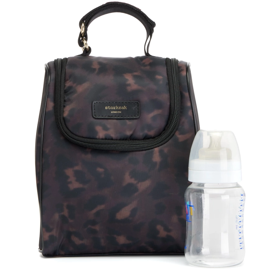 storksak Wickelrucksack Alyssa Leopard black