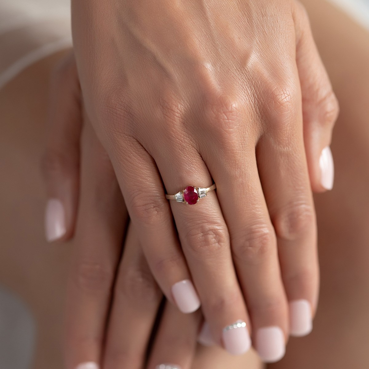 Bague ADEN Rubis et diamants sur Argent 925 1.99grs