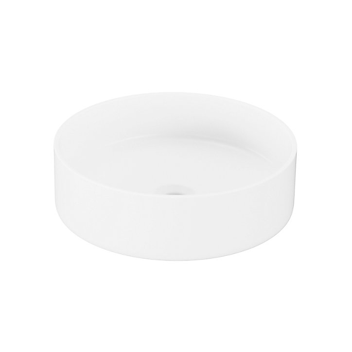 Vasque à poser ronde céramique blanc mat GoodHome Samal