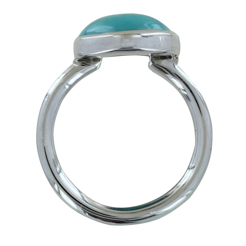 Bague Argent Ovale de Turquoise