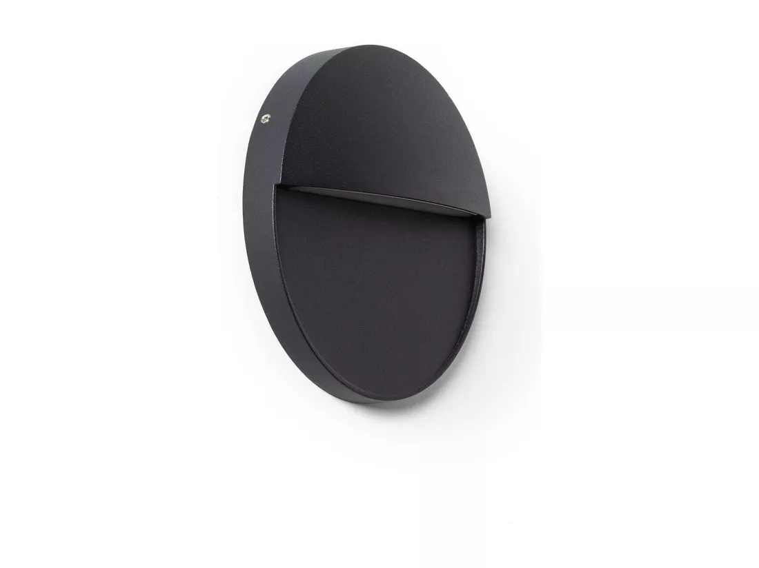 Applique Murale Extérieure LED 6.5W CCT Seleccionable en Saillie Ronde Jade Noir