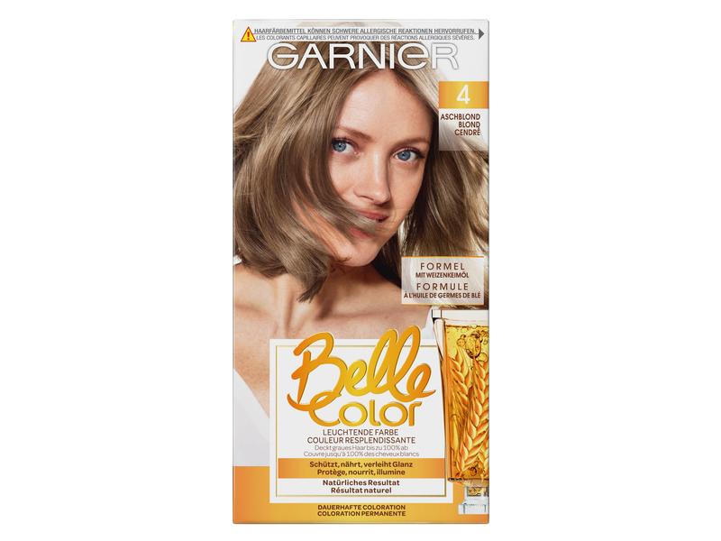 Garnier Haarcoloration Belle Color 4 Aschblond Permanente Haarfarbe für einen natürlichen Farbton