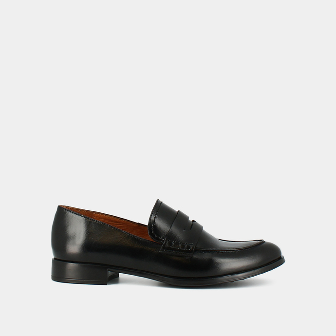 Mocassins à bouts ronds  en cuir noir