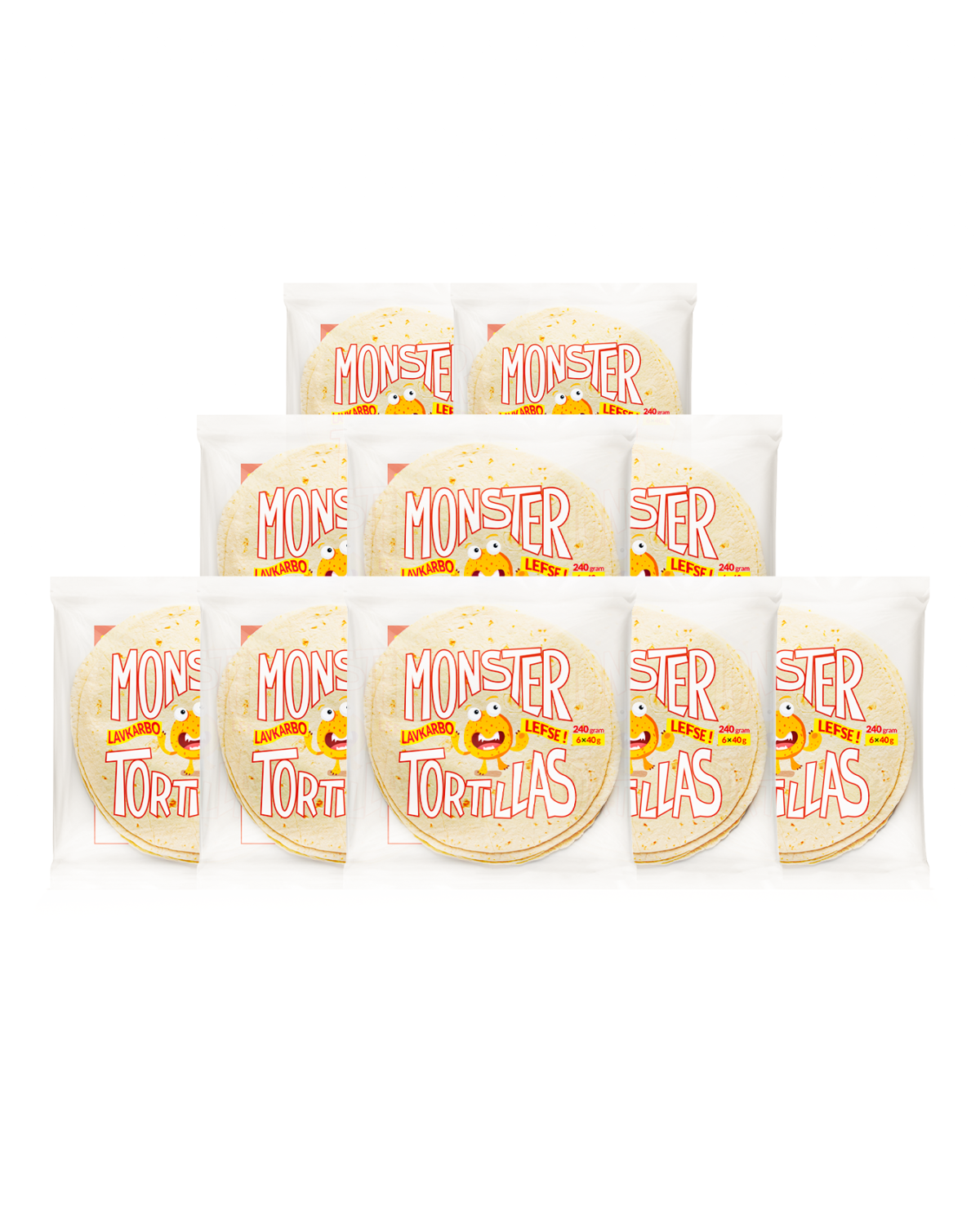 Monster Lavkarbo Tortillas 10-Pack (60 lefser)