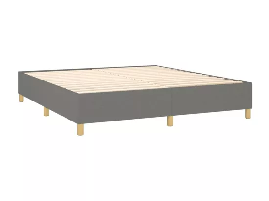Sommier tapissier et matelas et LED Gris foncé 180x200 cm Tissu