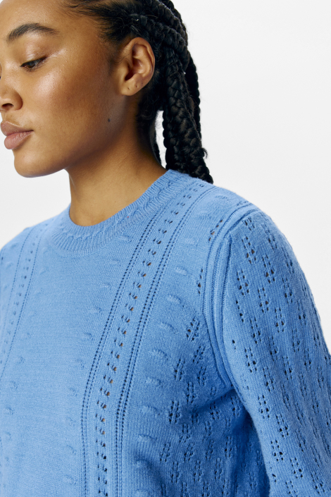 Object blauwe dames trui