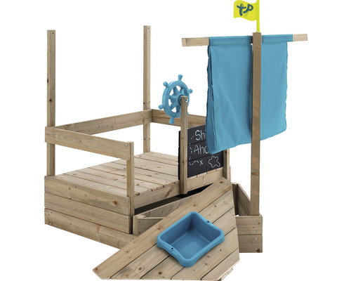 Houten zandbak, kinderspeelboot AHOY