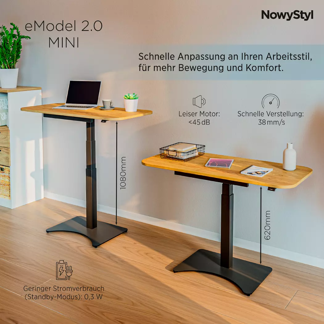 Schreibtisch elektrisch eModel2.0 Mini, 115 x 55 cm