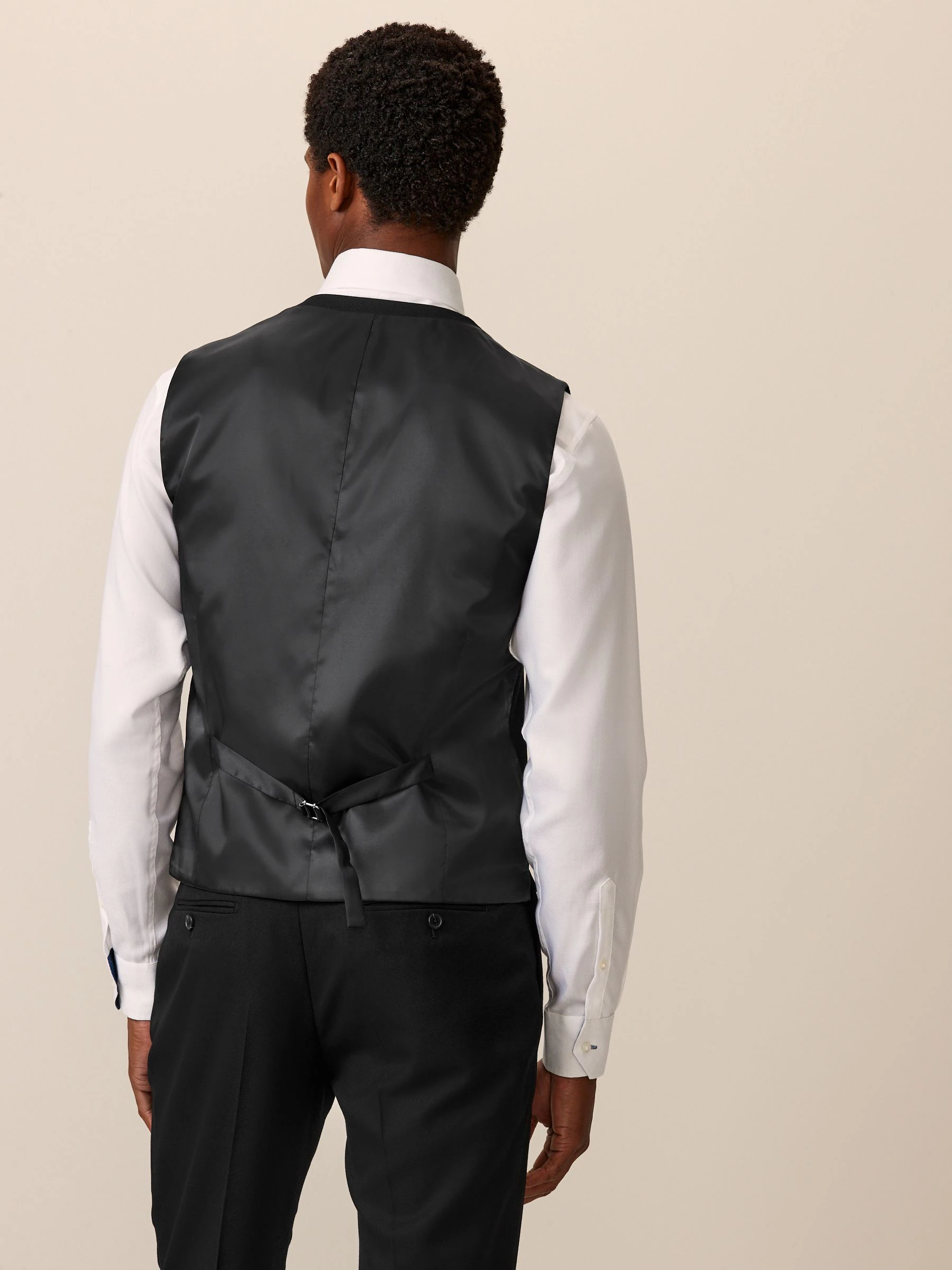 Zwart - Herenvest met textuur