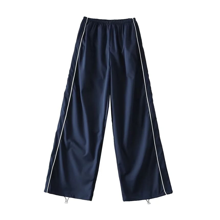 Florentine - Lage taille gestreepte losse wijde joggingbroek