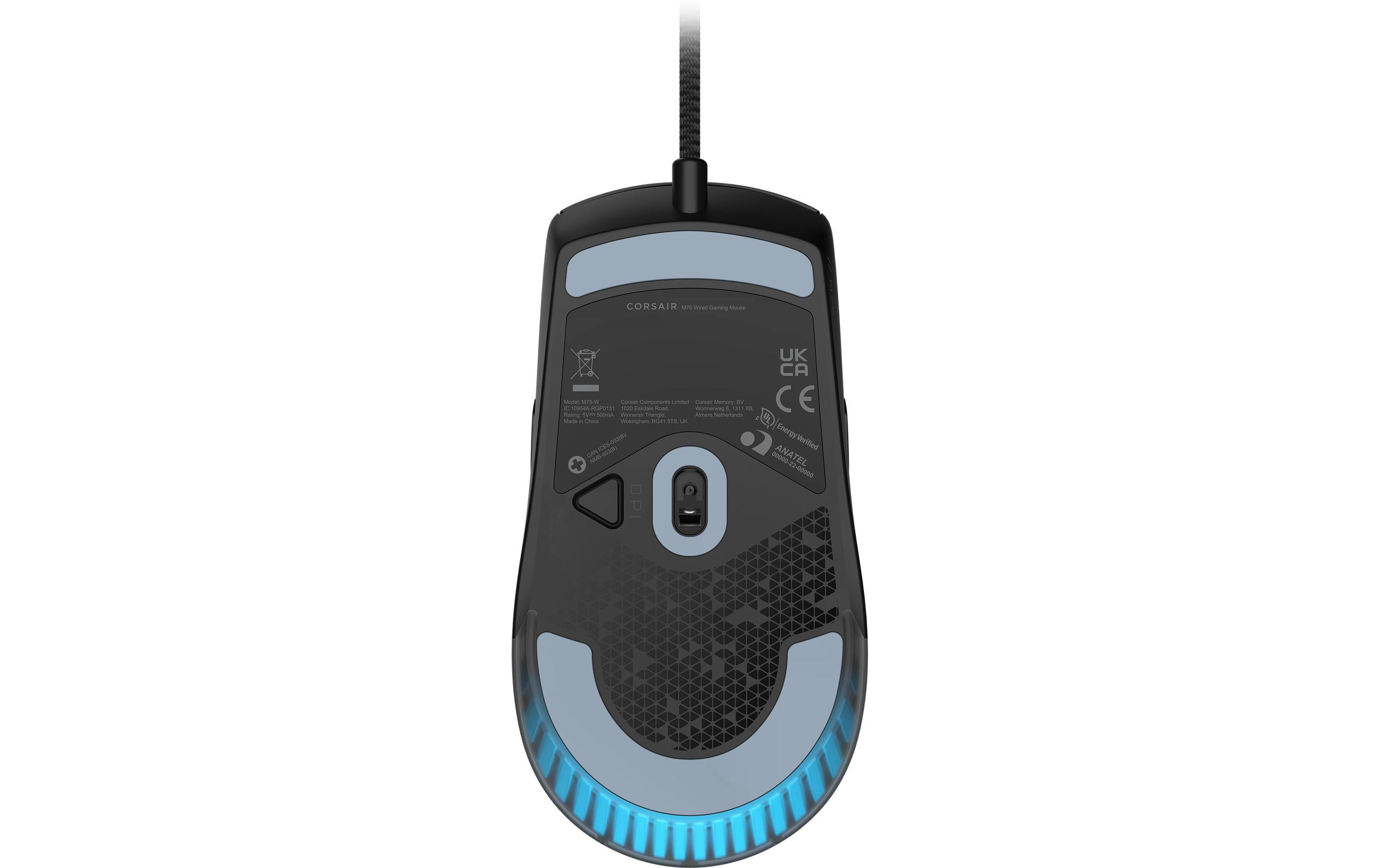 Gaming-Maus M75 SchwarzLeichte RGB-Gaming-Maus mit 26'000 dpi Corsair «Marksman»-Sensor