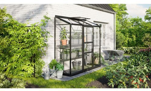Vitavia - Tuinkas Ida - Veiligheidsglas 3mm - Zwart - 193x69x182cm