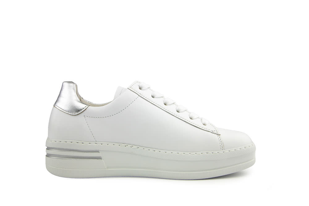 Gabor Sneaker Weiss Silber Nappa