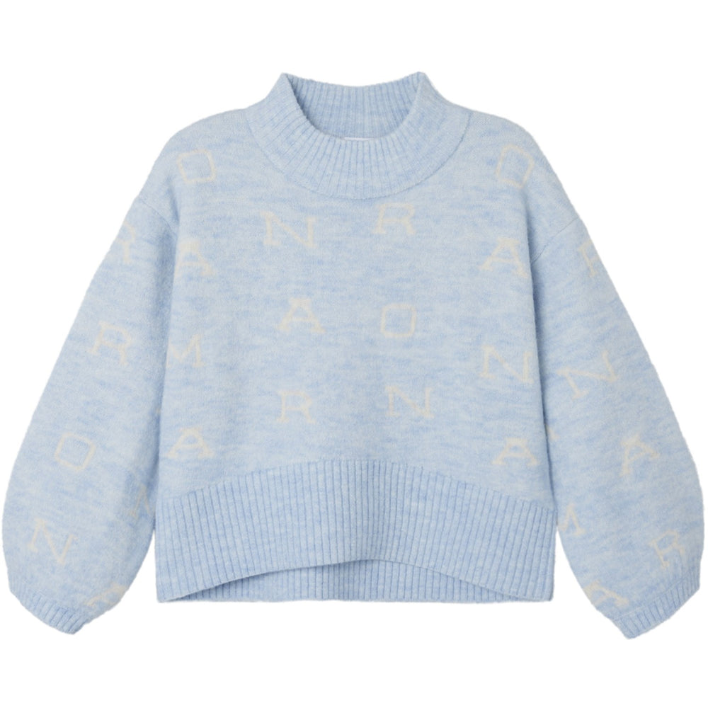 Køb Name It Chambray Blue Melange Neify Oversize Strik Bluse
