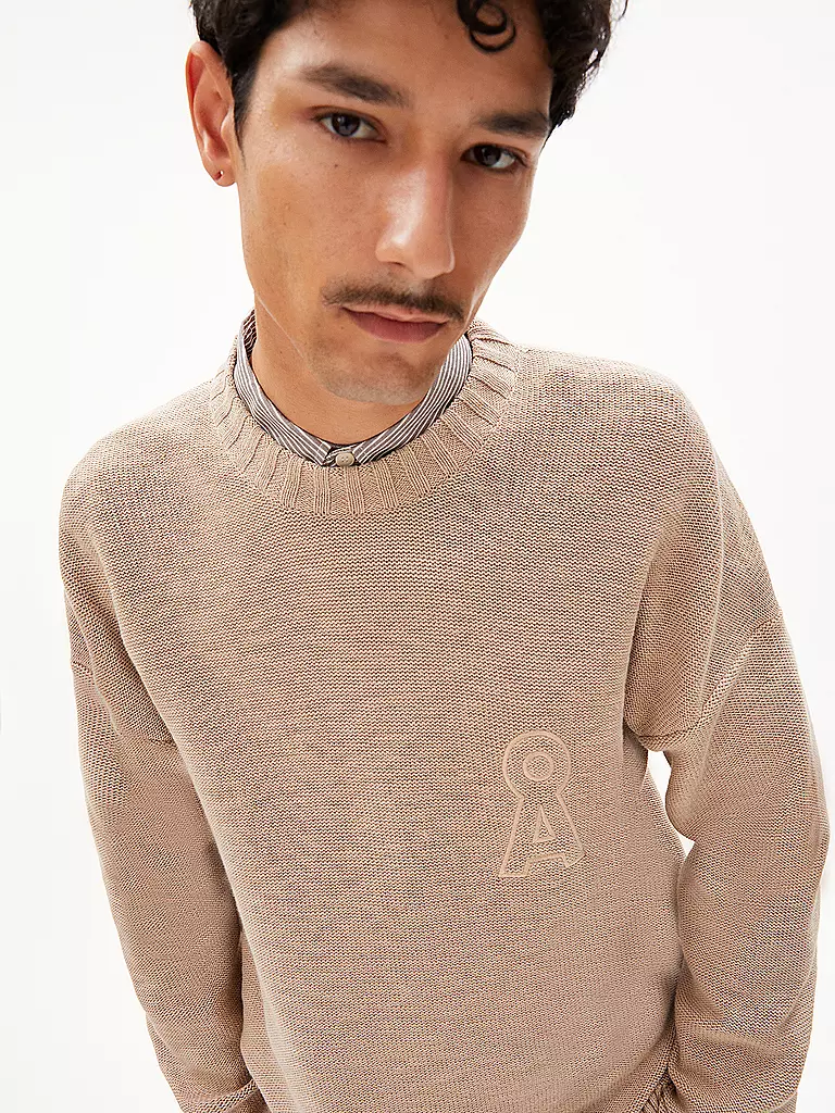 ARMEDANGELS Hemd Casual Fit QUAASA STRIPES braun