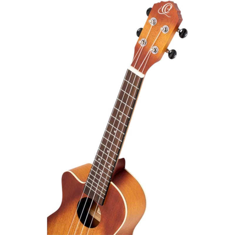 Ortega RUDAWN-CE-L Earth Series Concert Size Ukulele Dawn Sunburst linkshandige elektrisch-akoestische concert ukelele