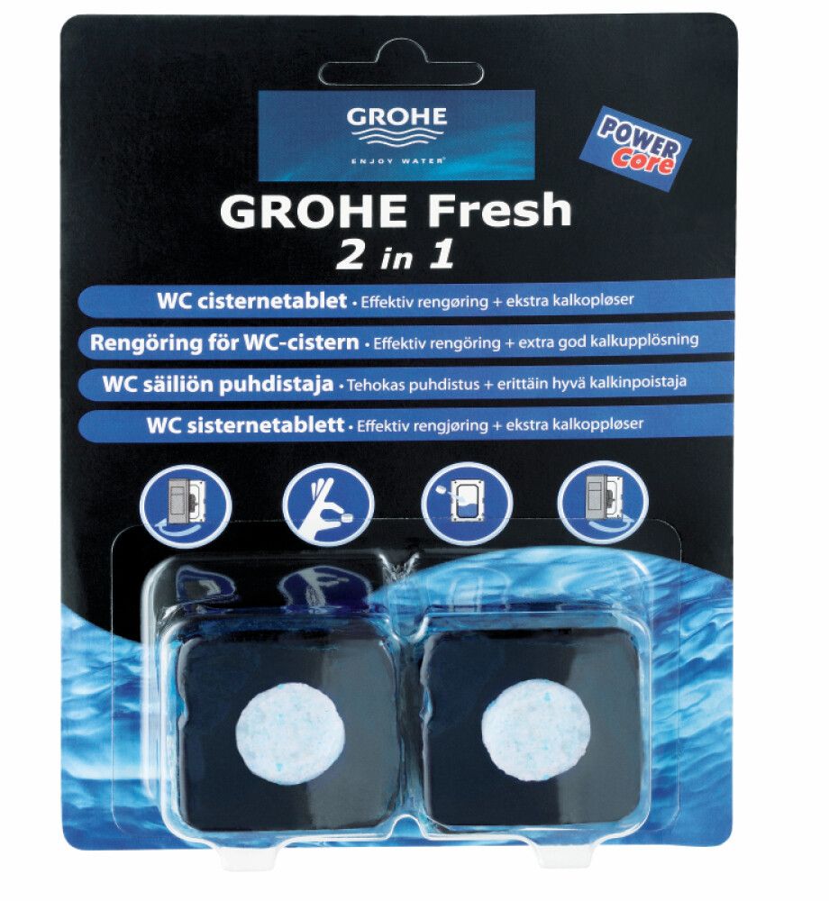 TOALETTABLETTER GROHE 2-I-1 2 STK.
