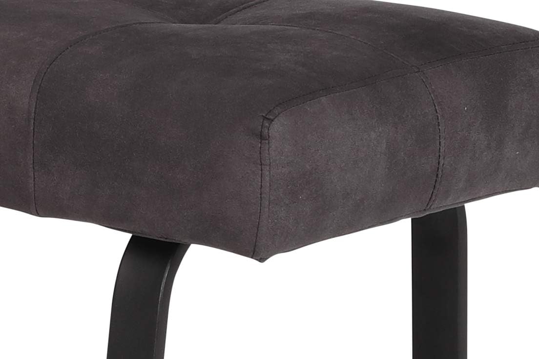 Hela Tische, Eckbank Sitzbank mit Rückenlehne Luise, Mikrofaser Anthrazit, Metal-Kufengestell Anthrazit, Komfortsitz Federkorb, 202x152x92cm