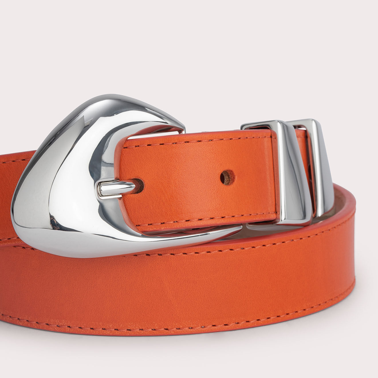 By Far Ceinture en Cuir Moore orange