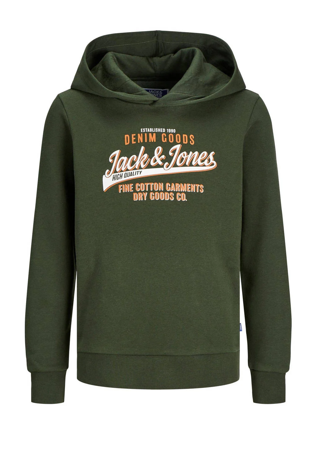 JACK & JONES hoodie JJELOGO met logo warm donkergroen