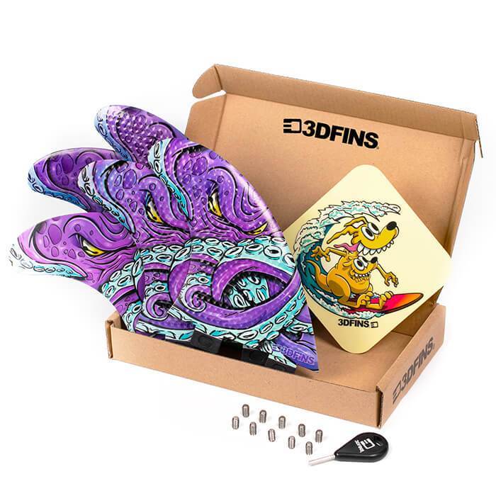 3DFINS Go Hard Kraken - 5 Fins combo FCS - Medium