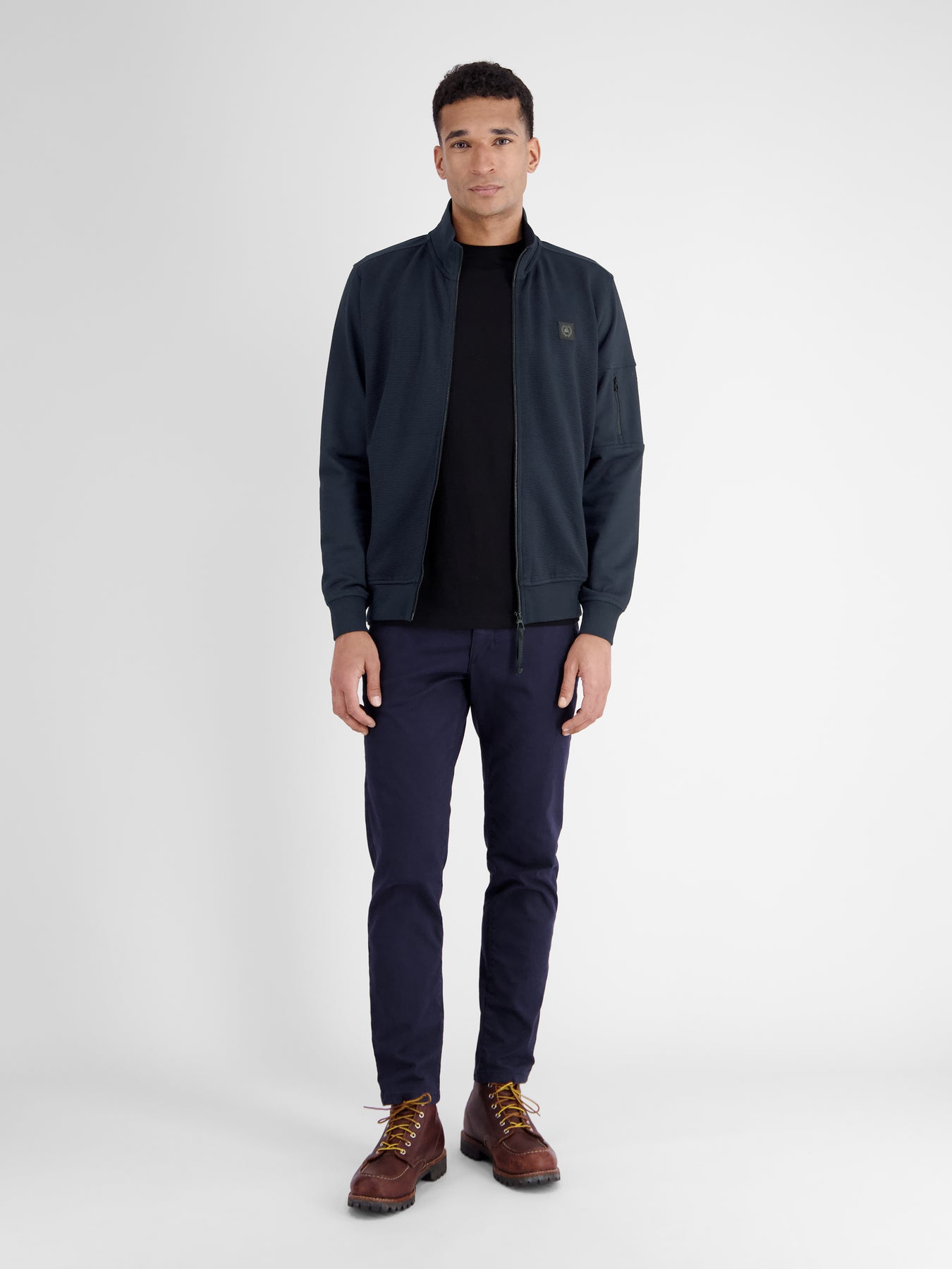 Herren Sweatjacke in Struktur-Baumwollqualität