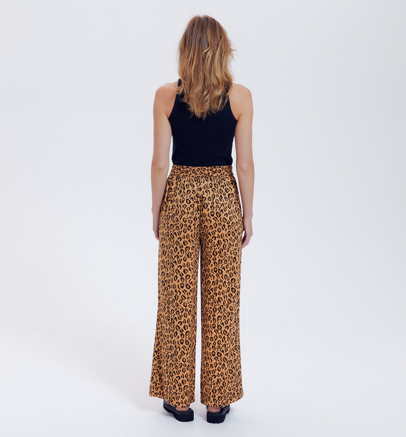 Pantalon large femme - Imprimé marron