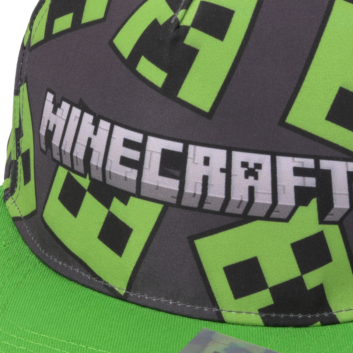 Topolino Minecraft Kappe mit verstärktem Schirm grün / dunkelgrau