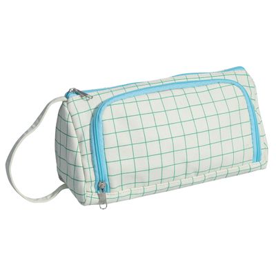 Trousse Walker Canvas grid - 1 compartiment - vert/bleu clair