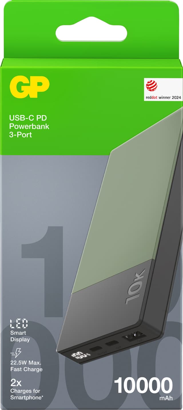 GP M2+ 10.000 mAh powerbank (grøn)