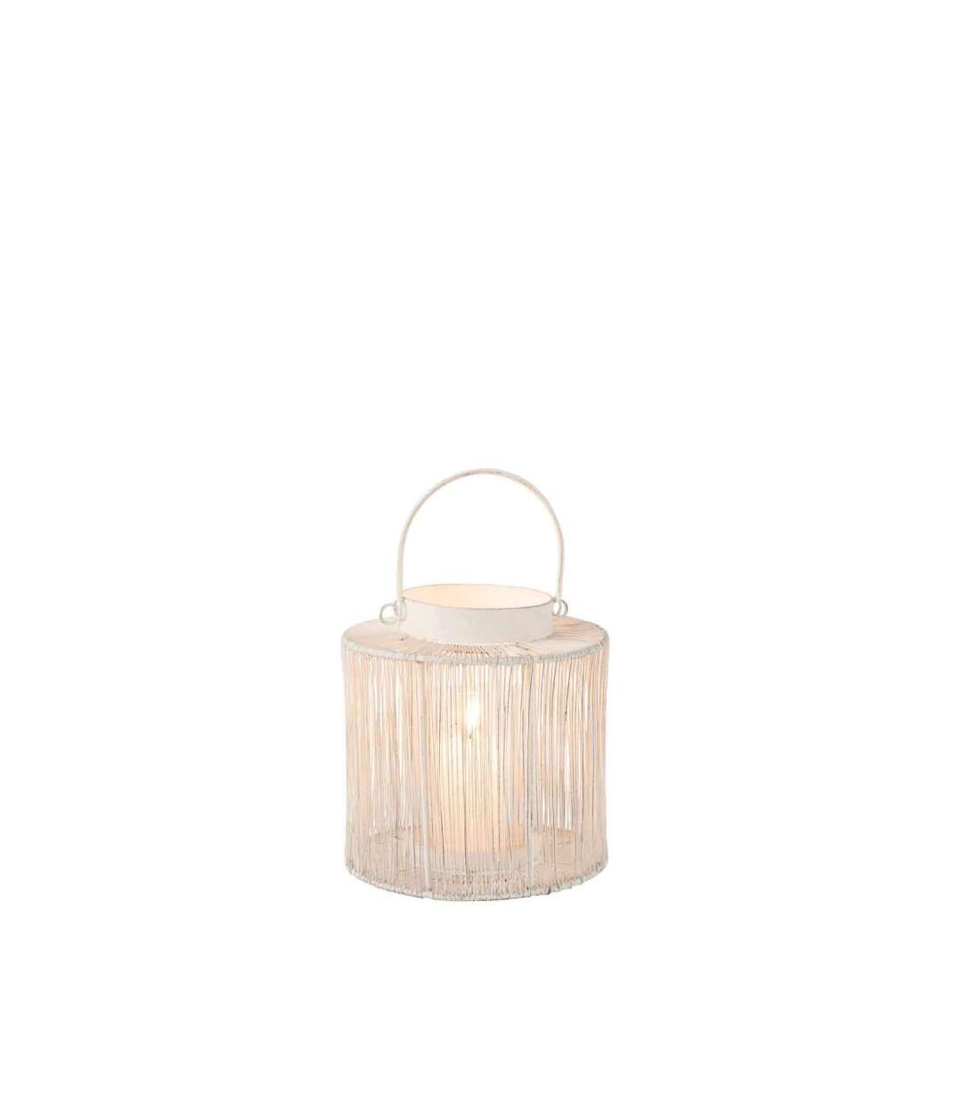 Paris Prix - Lanterne Déco En Métal vivena 17cm Blanc Mat