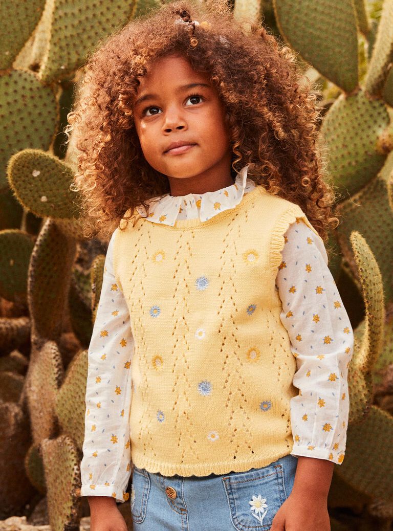 Gilet jaune mimosa sans manches