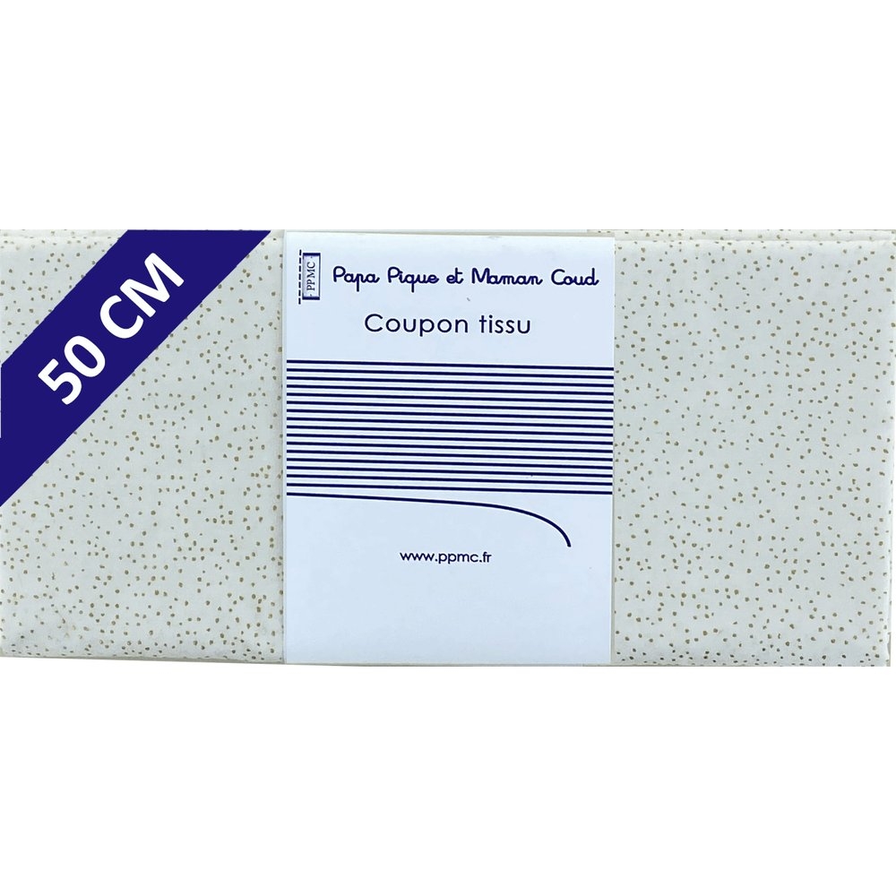 Coupon Tissu 50 Cm Blanc Pailleté