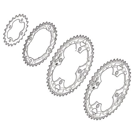 DEORE M590 4-Arm-Kettenblätter 9-fach LØ 64104mm  grau  44 Zähne