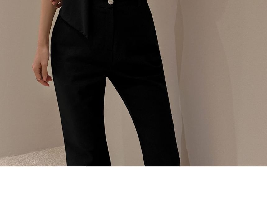 Moon City - Halter coltrui effen asymmetrische slim fit top