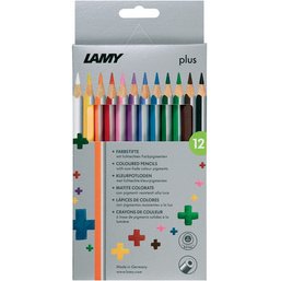 Crayon de couleur triangulaire plus, étui carton de 12