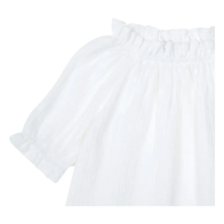 Risu Risu Robe de Nuit Double Gaze de Coton Bio Exquise | Blanc