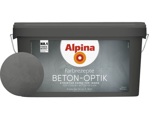 Alpina Kleurrecepten Effectverf Betonlook Complete Set Grijs incl. Alpina Troffel