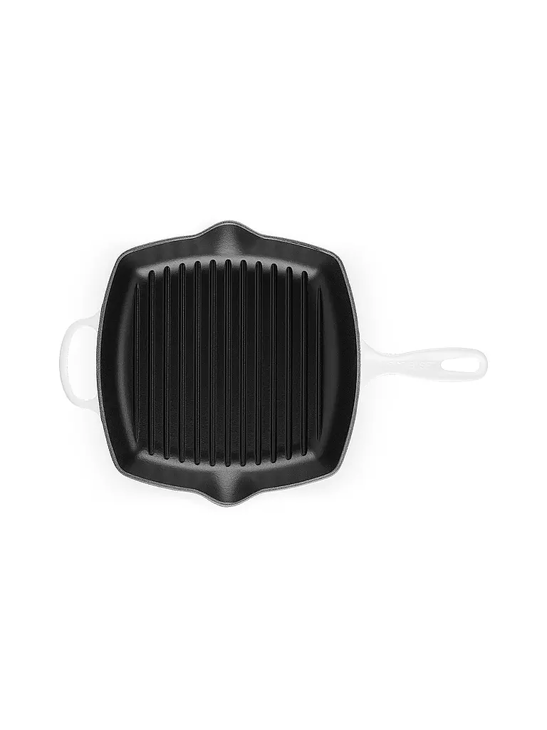 LE CREUSET Quadratische Grillpfanne aus Gusseisen 26x26cm SIGNATURE White weiss