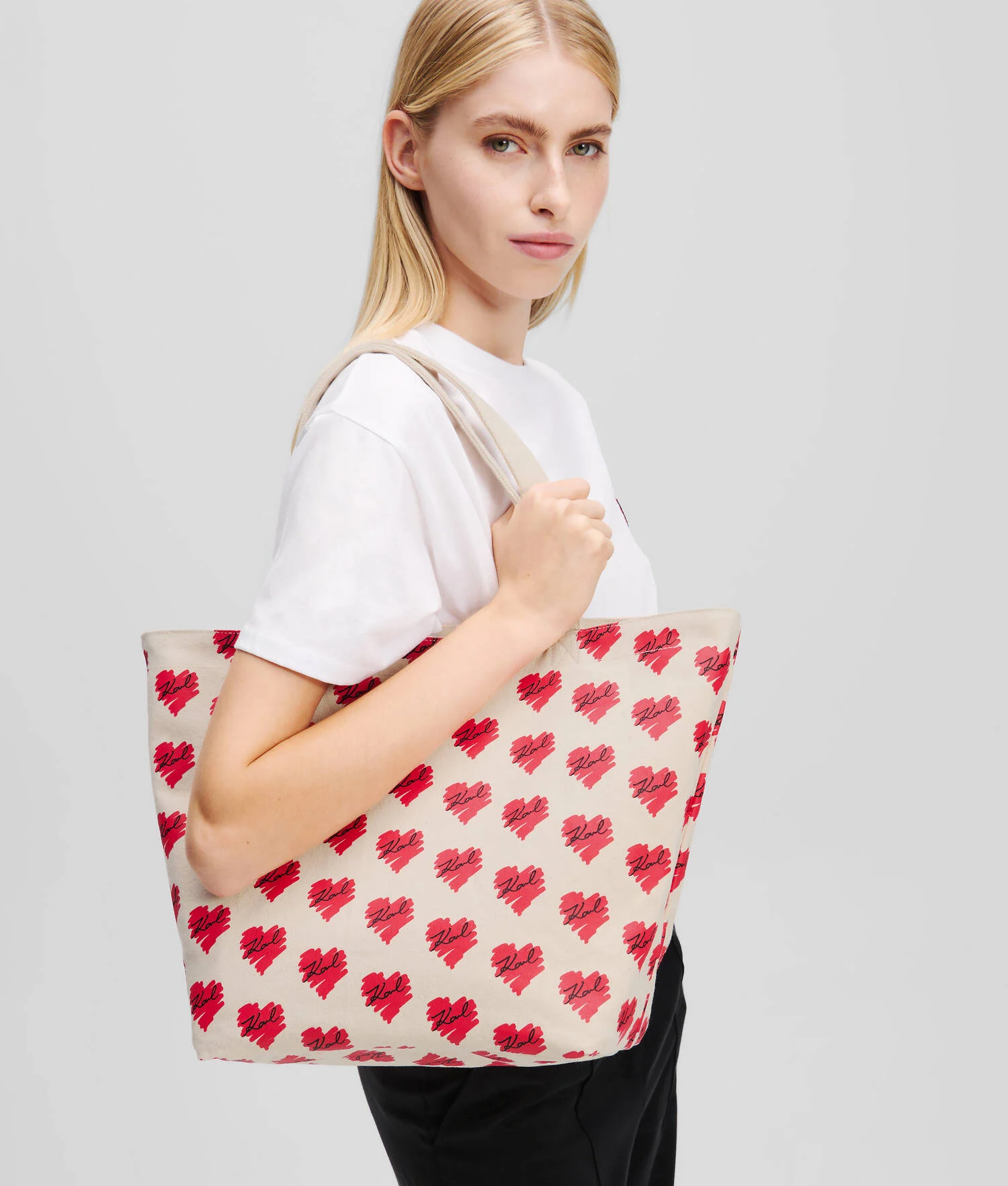 SAC CABAS RÉVERSIBLE K/HEART - Naturel