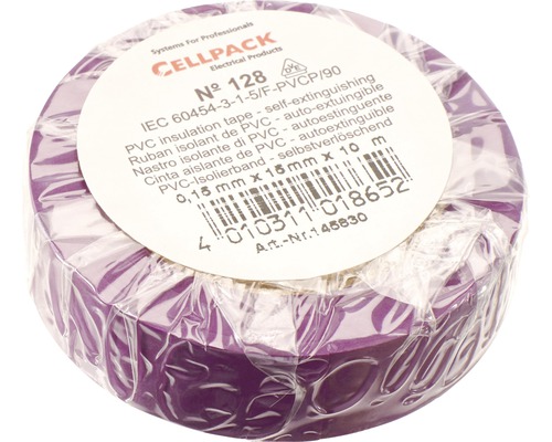 Cellpack PVC isolatietape, 15 mm breed, 10 m lang, violet