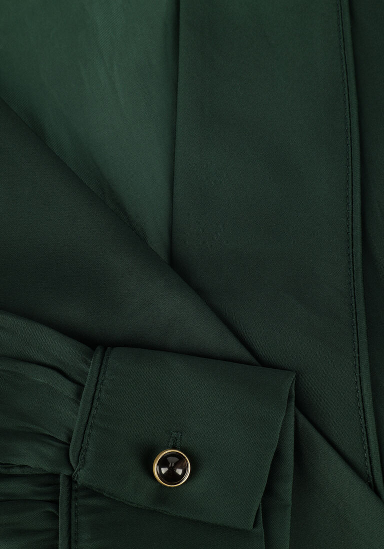 SCOTCH & SODA groene scotch & soda maxi jurk long sleeved pleated maxi dress