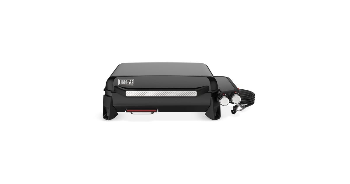 WeberSLATE GP Premium Griddle 56 cm Plancha gasbarbecue   (Zwart, Portable Griddle | 2 warmte-zones | anti-aanbaklaag | verstelbare poten | 260 °C en hoger)
