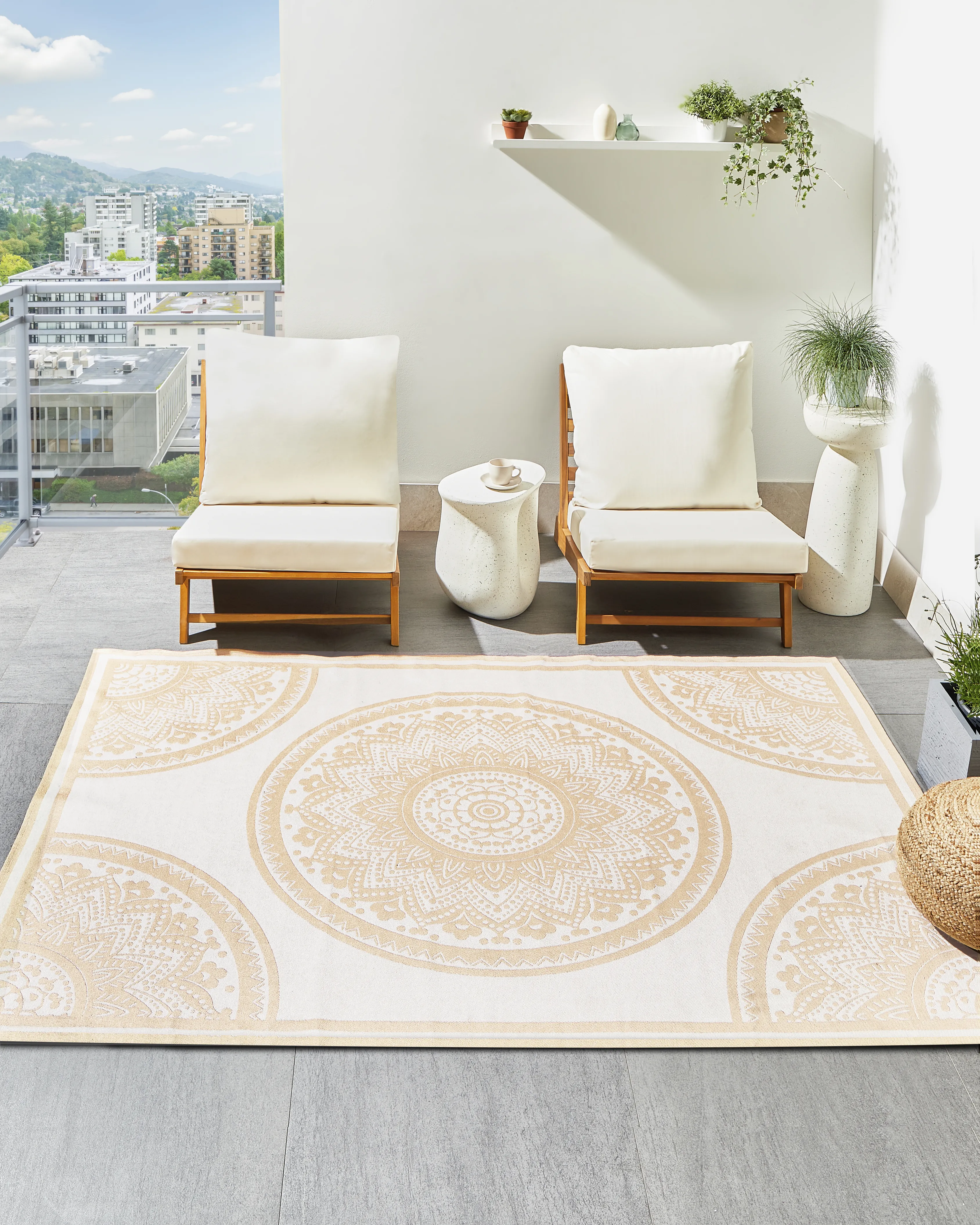 Tuintapijt HUBLI Beige 160 x 230 cm